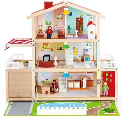 HAPE Puppenhaus Villa Für Puppenfamilie E3405 Puppenhaus 1 HAPE Puppenhaus Villa Für Puppenfamilie E3405 Puppenhaus