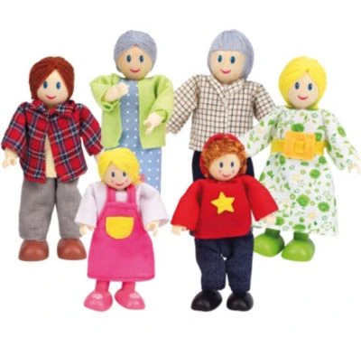 HAPE Puppenhauszubehör Holzbiegepuppen Familie 1 HAPE Puppenhauszubehör Holzbiegepuppen Familie